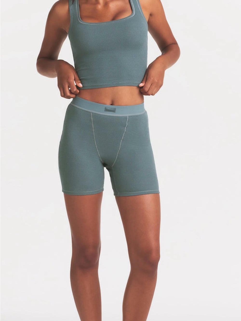 NWT Women’s Skims Cotton Rib Boxer Shorts Kyanite